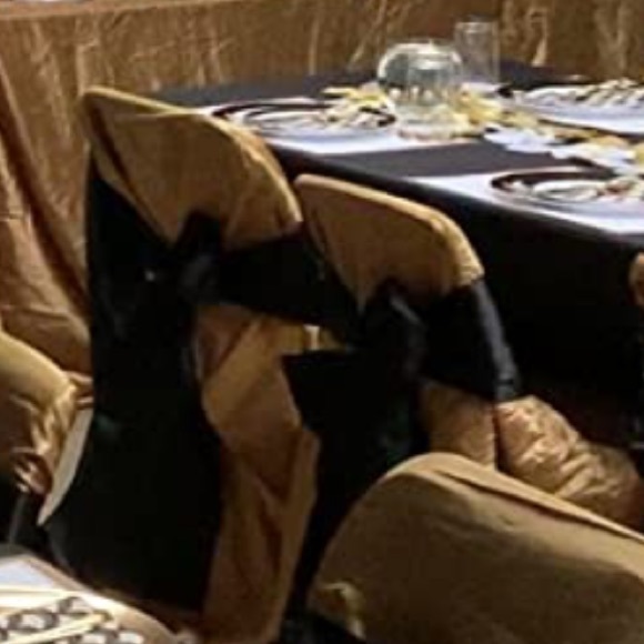 OBSTAL 50 PCS Black Satin Bow Chair Sashes - Picture 3 of 3